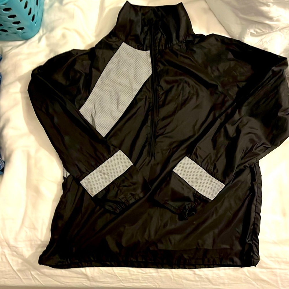 Firecracker reflective oiselle half zip rain top